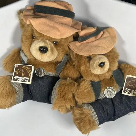 Vintage 1981 Jordache Jeans | Jordy Plush Bear Promotion 12” & 10” - Picture 1 of 11